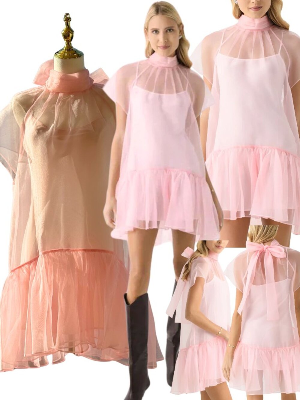🆕 SIMKHAI 🧿 NWT Beaux Tiered Babydoll Mini Dress, Ballet Pink - Sz US 6